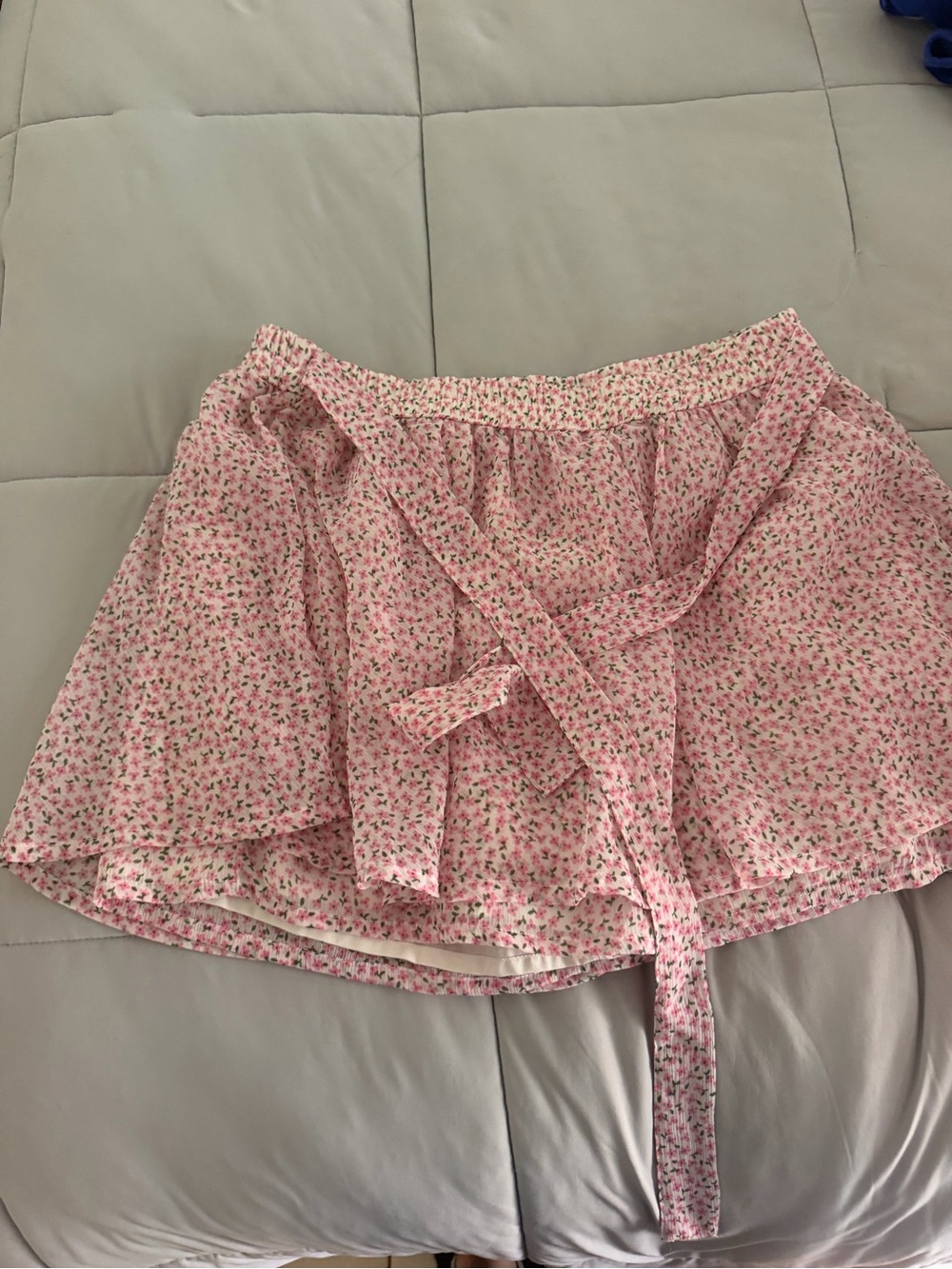 Cat & Jack Pink Floral Tie-Waist Mini Skirt